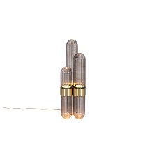 Cactus Small, дымчато-серое стекло, полированная латунь
