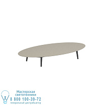 НИЗКИЙ СТОЛ STYLETTO LOUNGE 250X130CM АЛЮМИНИЕВЫЕ НОЖКИ АНТРАЦИТОВЫЙ КЕРАМИЧЕСКИЙ СТОЛЕШНИЦА ЖЕМЧУЖНО-СЕРЫЙ Royal Botania