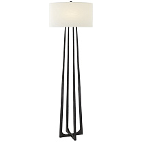 Scala Large Hand-Forged Floor Lamp состаренное железо с льняным абажуром