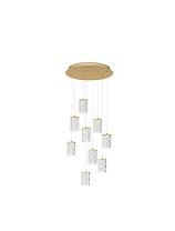 Triac Dimmable Brass Gold Steel, Aluminium & Clear Acrylic LED 46Watt 220-240Volt 2951Lm IP20 3000K D:45 H:250 cm