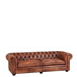 107370 Eichholtz Club sofa gymnasium кожаный диван классического дизайна в коричневом оттенке