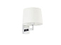 68491-01 ARTIS CHROME WALL LAMP WHITE LAMPSHADE настенный светильник Faro barcelona