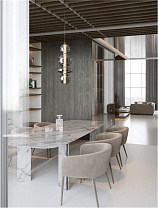 Brass Gold Metal & Smoke Gray Glass LED 20 Watt 220-240 Volt 2601Lm 3000K IP20 D:25.5 H:200 cm