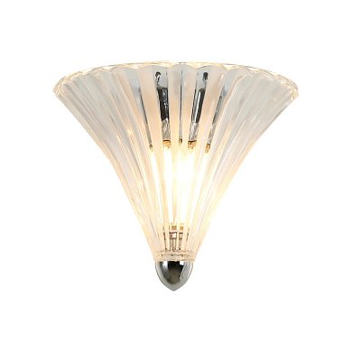 Бра Favourite Iris 1696-1W — настенное бра с прозрачным рельефным плафоном вверх, хром