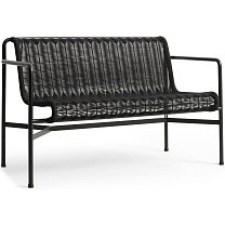Palissade Cord Dining Bench с подлокотниками, сталь с порошковой окраской и шнур, антрацит