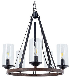 A7014SP-5BK Arte Lamp Dalim подвесная люстра с пятью стеклянными плафонами на металлическом каркасе