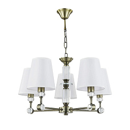 A4093LM-5AB Arte Lamp BROCCA подвесная люстра с пятью белыми плафонами