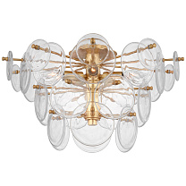 Loire Large Tiered Flush Mount золото с прозрачным стеклом стриэ