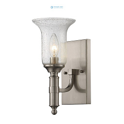 настенный светильник с прозрачным плафоном и никелированным основанием