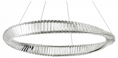 подвесной светильник с овальным кольцом из полированного хрома