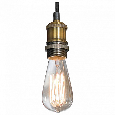 подвесной светильник с открытой лампой Эдисона в бронзовом патроне