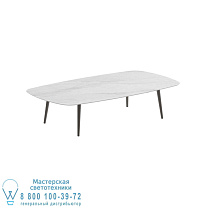 ВЫСОКИЙ СТОЛ STYLETTO LOUNGE 220x120CM, АЛЮМИНИЕВЫЕ НОЖКИ, БРОНЗОВАЯ КЕРАМИЧЕСКАЯ СТОЛЕШНИЦА BIANCO STATUARIO Royal Botania