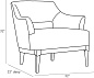 8152 Laurette Chair Indigo Leather Dark Walnut Arteriors мягкое сиденье — фото 8