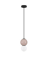Mocha Porcelain & Glossy Opal Glass Matt Black Metal Base LED 4Watt 220-240Volt 240Lm IP20 3000K D:15 H:233 cm