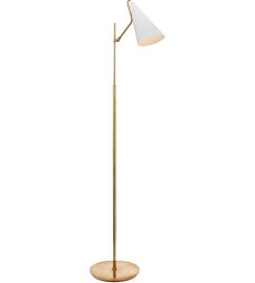 ARN1010HAB-WHT Visual Comfort Clemente торшер с направленным конусным плафоном на длинной латунной стойке