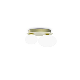 346533 Ideal lux Ninfea настенное бра с двумя стеклянными шарами и латунным основанием