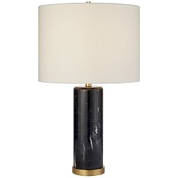 ARN3004BM-L Visual Comfort Cliff настольная лампа с цилиндрическим текстильным абажуром на основании из черного мрамора