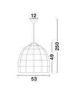 Black Rattan Black Fabric Wire & Base LED E27 1x12 Watt 100-240 Volt IP20 Bulb Excluded D: 53 H: 250 cm