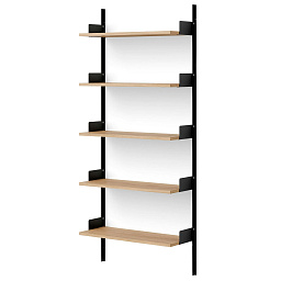 42004 + 42010 + 42008 SHELF New Works New Works Shelving System высокий стеллаж из дуба и черного металла для хранения книг