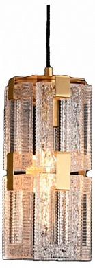 подвесной светильник с цилиндрическим плафоном латунь