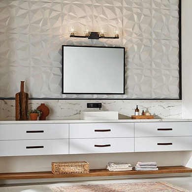 настенный светильник с белым стеклянным плафоном и черным основанием