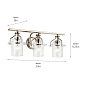 Everett 24" 3 Light Vanity Light with Clear Glass Polished Nickel настенный светильник 55079PN Kichler