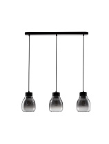 Gradient Smokey Glass Black Metal LED E27 3x12 Watt 100-240 Volt IP20 Bulb Excluded L: 75 W: 15 H: 120 cm