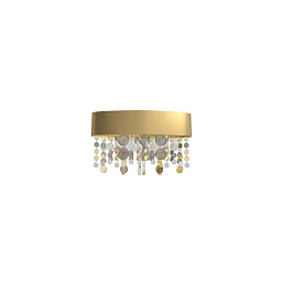 OLAA/1/OV/30/LED/F01 Masiero Ola настенный светильник с золотистой окантовкой и хрустальными подвесками