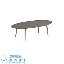 НИЗКИЙ ОБЕДЕННЫЙ СТОЛ STYLETTO 250X130CM НОГИ ТИКА КЕРАМИЧЕСКАЯ СТОЛЕШНИЦА TERRA MARRONE Royal Botania