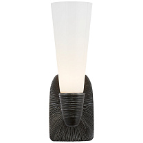 Utopia Small Single Bath Sconce состаренное железо с белым стеклом