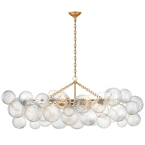 Talia Medium Linear Chandelier золото с прозрачным завитковым стеклом