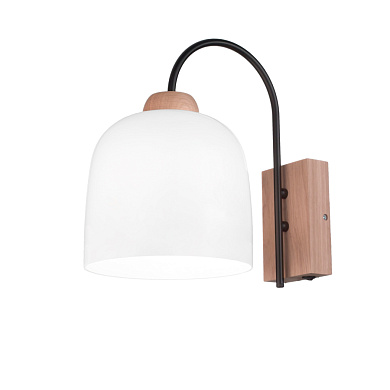 настенный светильник белый с полусферическим плафоном