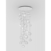 Подвесной светильник OTO R60 из хрустального полосатого стекла, зеркальной стали G9 CE