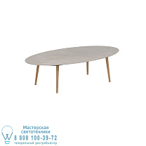 НИЗКИЙ ОБЕДЕННЫЙ СТОЛ STYLETTO 250X130CM НОГИ ТИКА КЕРАМИЧЕСКАЯ СТОЛЕШНИЦА CEMENTO LUMINOSO Royal Botania
