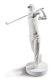 Фарфоровая статуэтка гольфиста Golf Champion Lladro, белая 01009132