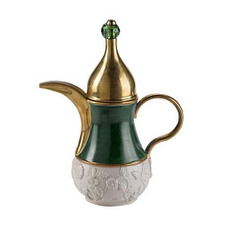 0007694-577 Villari Ramz кофейник изумрудного цвета с золотыми элементами