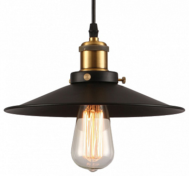 подвесной светильник с купольным металлическим плафоном в стиле ретро