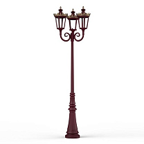Louvre N° 10; one-piece clear glass Built-in LED 2700°K warm white 3x13W; Wine red