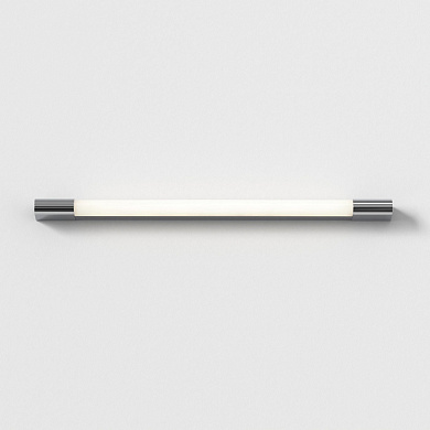 настенный светильник с линейным плафоном из белого акрила и хромированными торцами