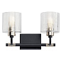 Harvan 15" 2 Light Vanity Light with Clear Ribbed Glass Black  настенный светильник 55106BK Kichler — фото 7