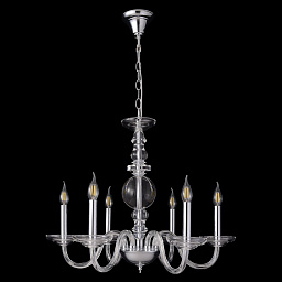ARABESQUE SP6 CHROME Crystal Lux ARABESQUE классическая подвесная люстра из прозрачного стекла с шестью рожками