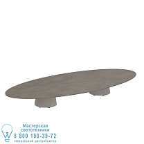 СТОЛ CONIX ELLIPSE 320X140 СМ НИЗКИЕ НОЖКИ ДЛЯ ГОСТИНОЙ БЕТОН ЦЕМЕНТ СЕРЫЙ - СТОЛЕШНИЦА КЕРАМИЧЕСКАЯ TERRA MARRONE Royal Botania