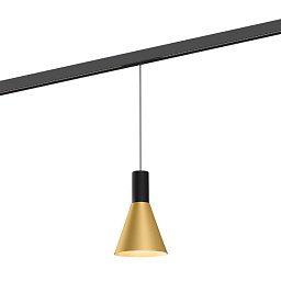 ODREY on track 1.4 LED Jet Black + Gold Wever Ducre Odrey On Track подвесной конусный трековый светильник чёрный с золотым акцентом для магнитного трека 48V