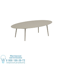 НИЗКИЙ ОБЕДЕННЫЙ СТОЛ STYLETTO 250X130CM АЛЮМИНИЕВЫЕ НОЖКИ ПЕСОЧНО-КЕРАМИЧЕСКАЯ СТОЛЕШНИЦА ЖЕМЧУЖНО-СЕРЫЙ Royal Botania