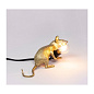 SE15232 Seletti MOUSE LAMP Золотой кабель Lie Down/Lop с черным USB-подключением — фото 4