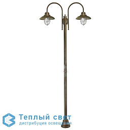 3316 Moretti Luce Patio cage уличный парковый фонарь с двумя плафонами на металлической стойке