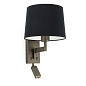 68492-03 ARTIS BRONZE WALL LAMP WITH READER BLACK LAMPSHADE настенный светильник Faro barcelona