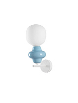 Blue Ceramic & Opal Glass Matt White Metal Base LED E14 1x5Watt 220-240Volt IP20 Bulb Excluded D:19 W:15 H:37 cm