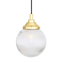 MLBP022 Mullan Lighting Cherith подвесной светильник с призматическим стеклянным шаровым плафоном и латунным корпусом