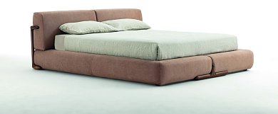 Кровать Klem Porada мягкая с деталями из ореха